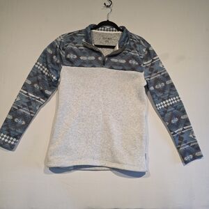 Depart West Size Large Blue and Gray Patterned Pullover